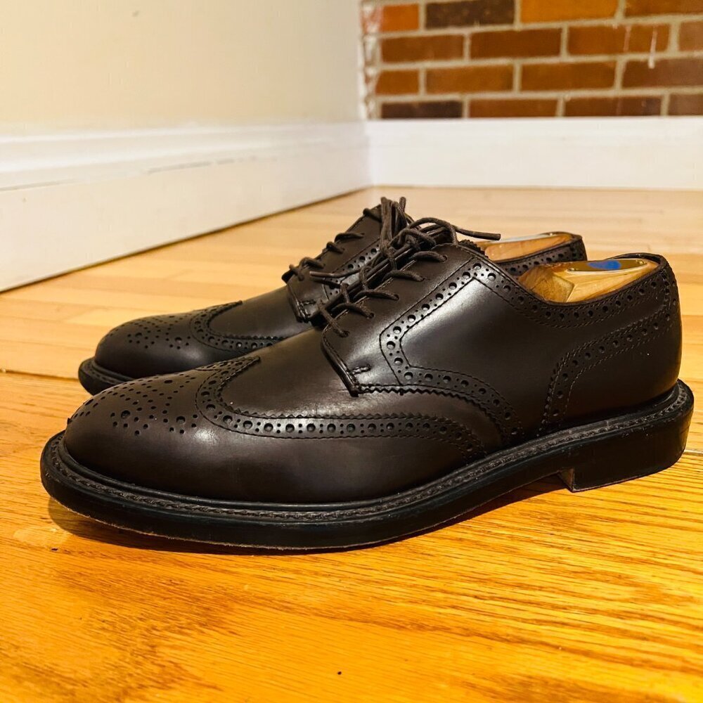 J. Crew Ludlow Wingtip Brown Leather Oxford Dress Shoes Brogue Men's Size 9.5